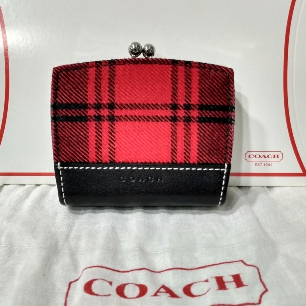 Vintage Coach Tartan Kisslock Coin Purse, NEW - Picture 2 of 16